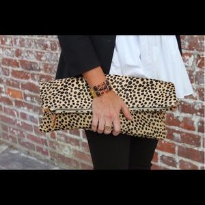 Ceri Hoover Oversized Waller Cheetah Clutch